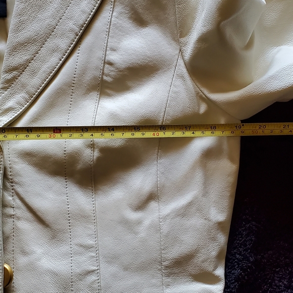 Vintage Terry Lewis White Leather Blazer S - Picture 10 of 14